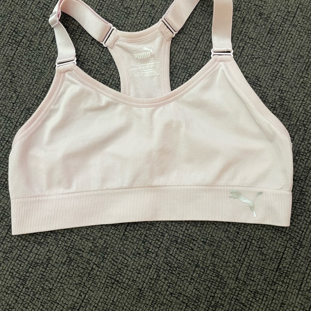Puma Pink Seamless Sports Bra with Racerback